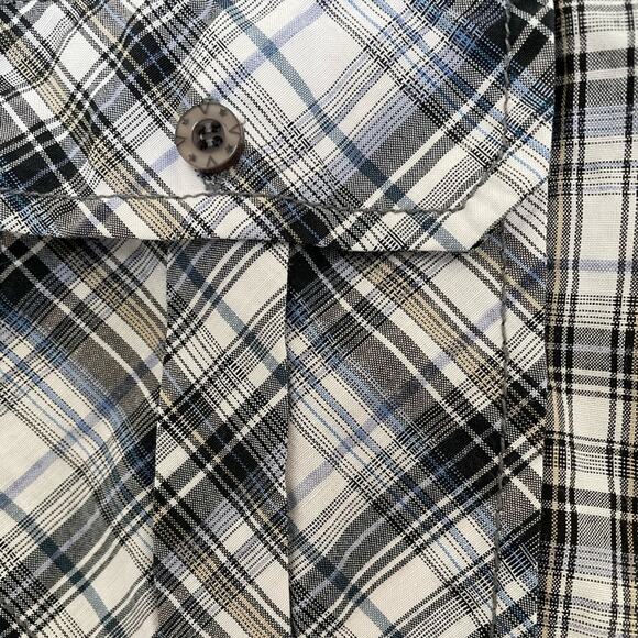 Vese Black n Blue Plaid Button Long Sleeve Shirt size Medium - Picture 4 of 7